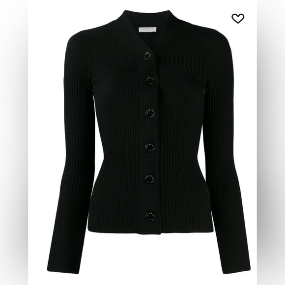 NWOT Women’s SANDRO Paris Gabrielle Black Colored Ribbed-Knit Cardigan Size L - Picture 1 of 7